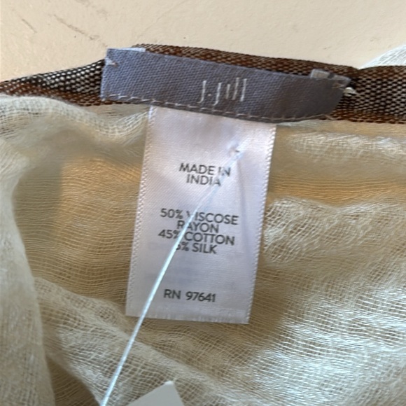 J.Jill India Scarf Tassels Gold Accents NWT - Picture 4 of 7